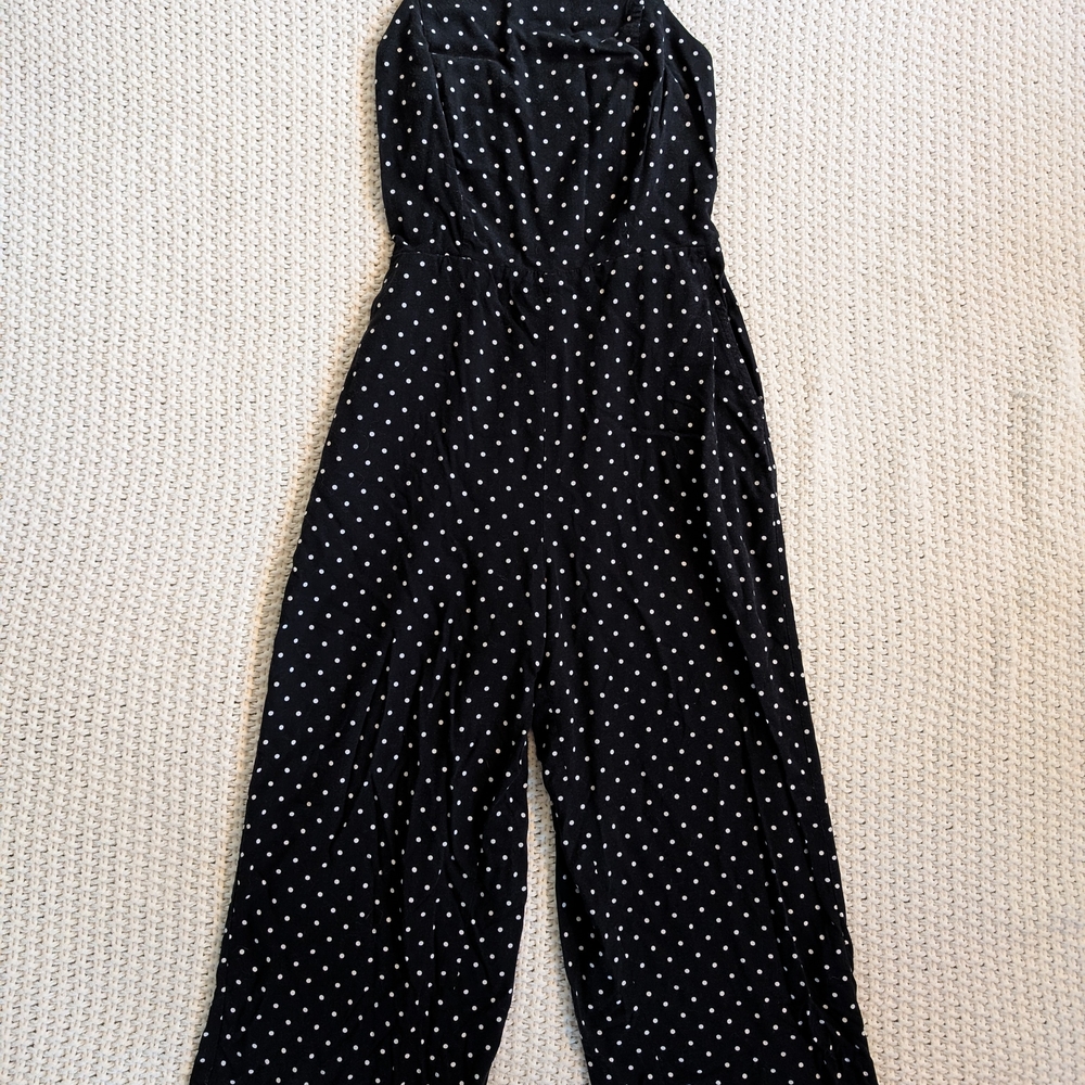Old Navy Black and White Polka Dot Jumpsuit